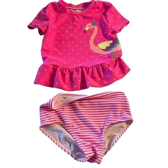 18 month bathing suit bundle Carter’s and OP Flamingo pattern is the carters GUC - Picture 2 of 12